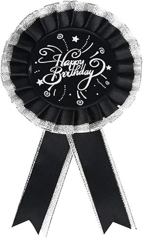 Black and white Happy Birthday Tinplate Badge Pin, Women or Men Birthday Button Pins, Happy Birthday Party Accessory Brooch Pin, Children Adults Party Decorations, TXJJZYZQ-a-1 in Saudi Arabia