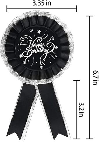 Black and white Happy Birthday Tinplate Badge Pin, Women or Men Birthday Button Pins, Happy Birthday Party Accessory Brooch Pin, Children Adults Party Decorations, TXJJZYZQ-a-1 in Saudi Arabia