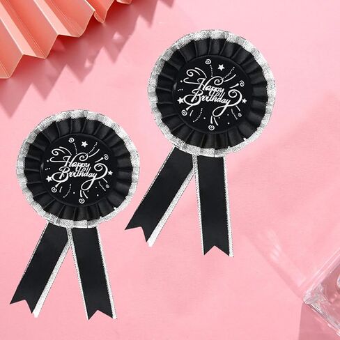 Black and white Happy Birthday Tinplate Badge Pin, Women or Men Birthday Button Pins, Happy Birthday Party Accessory Brooch Pin, Children Adults Party Decorations, TXJJZYZQ-a-1 in Saudi Arabia