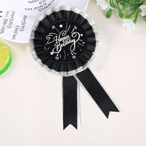 Black and white Happy Birthday Tinplate Badge Pin, Women or Men Birthday Button Pins, Happy Birthday Party Accessory Brooch Pin, Children Adults Party Decorations, TXJJZYZQ-a-1 in Saudi Arabia