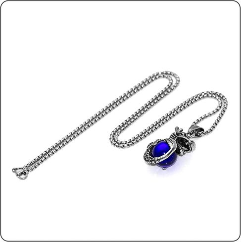 Fusamk Punk Rock Titanium Steel Dragon Claw Crystal Ball Pendant Necklace,24" Link Chain in Kuwait