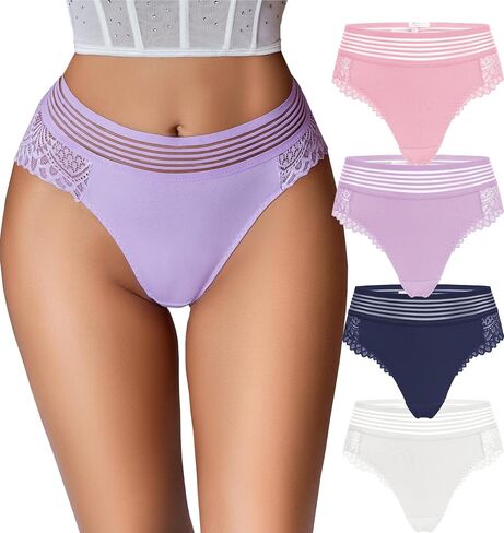 Avidlove Sexy Panties for Women Lace Underwear Cheeky Hipster Panties Stretch Briefs Multipack in Saudi Arabia