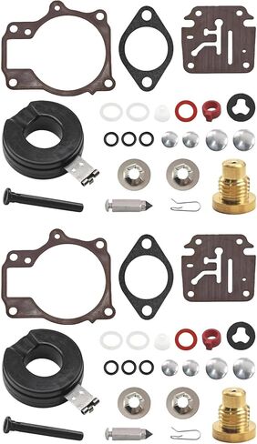 2 Pack 396701 Carburetor Rebuild Kit for Johnson Evinrude OMC 18 20 25 28 30 35 40 45 48 50 55 60 65 70 75 HP Outboard Models Carb Kit 398729 18-7042 9-37105 in Saudi Arabia