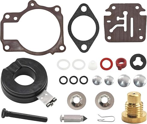 2 Pack 396701 Carburetor Rebuild Kit for Johnson Evinrude OMC 18 20 25 28 30 35 40 45 48 50 55 60 65 70 75 HP Outboard Models Carb Kit 398729 18-7042 9-37105 in Saudi Arabia