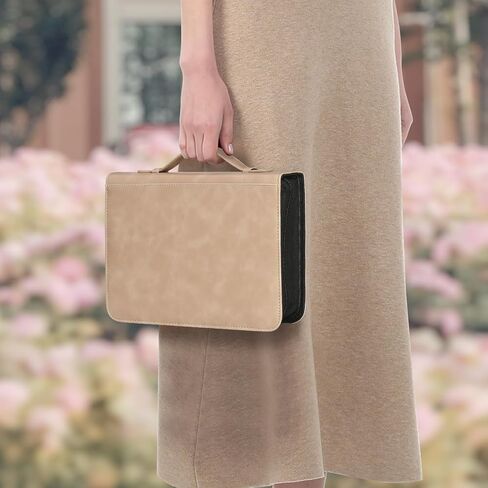 غطاء الكتاب المقدس بمقبض، حافظة الكتاب المقدس من جلد البولي يوريثان العتيق، غطاء الكتاب المقدس المقاوم للماء، حامل الكتاب المقدس الواقي، منظم ملحقات الكتاب المقدس بني in Kuwait