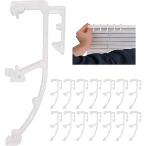 Amazing Drapery Hardware Premium Clear Plastic Double Slat Valance Retainer Clips, 15 Pack - Sturdy Valance Holder with Dual Slat Design, Easy Installation - Ideal for 1" Mini Blinds
