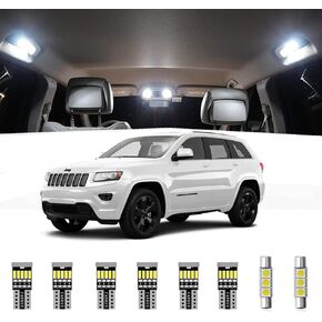 AWALITED 15pcs Interior LED Lights Kit Super Bright Map Dome Bulbs for 2011-2018 2019 2020 Jeep Grand Cherokee all models