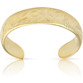 Hawaiian Jewerly Sterling Silver 14k Gold Finish Flower Toe Ring