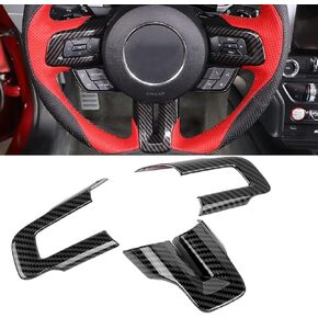 غطاء عجلة القيادة من ألياف الكربون من GSRECY متوافق مع Ford Mustang 2015 2016 2017 2018 2019 2020 2021 2022 ملحقات الديكور الداخلي in Kuwait