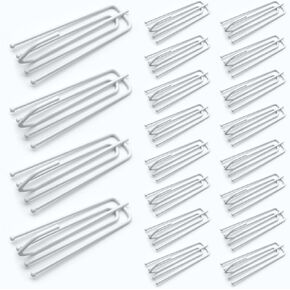 60PCS Stainless Steel 4 Prongs Pinch Pleat Curtain Hooks, Drapery Pins Hooks Traverse Pleater, Curtain Hooks for Drapes, Curtain Hangers for Window Door Bathroom Curtain, White