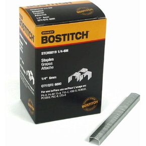 BOSTITCH Crown Staples, Heavy-Duty, 1/4-Inch x 7/16-Inch, 6000-Pack (STCR50191/4-6M)