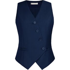 Belle Poque Waistcoat Vest for Women Suit Vest Tops Asymmetrical Hem Tuxedo Vest Sleeveless Blazers Jackets