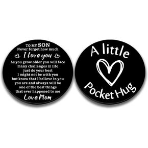 Pocket Hug Token Son Gifts From Mom To My Son Birthday Gifts I Love You Gift For Boys Him Sons Adults Son Inspirational Double Sided Keepsake Graduation Christmas