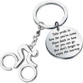 FUSTMW Cycling Keychain Bicycle Rider Gifts Bicycle Charm Keychain Cycling Lover Gifts for Bikers Cyclists Gifts Keyring