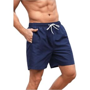 SOLY HUX Swim Trunks for Men Drawstring Board Shorts Beach Swimwear Bathing Suits with Pockets