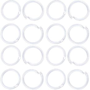 20 Gauge Anti-Allergy Unisex Plastic Hoop Ear Retainers, Clear Nose Rings, With Buckle, For Sensitive Ears & Skin