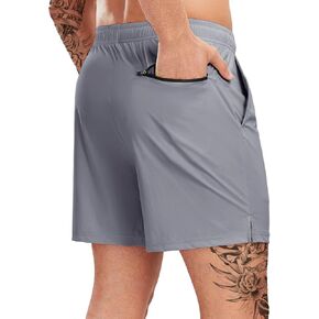 Men's Athletic Shorts 5" Cooling Quick Dry Running Workout Sports Shorts Lightweight Gym Active Zip Pockets