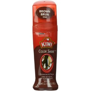 KIWI Brown Shoe Polish and Shine | Leather Shoe Cleaner for Dress Shoes and Boots | 2.5 Fl Oz