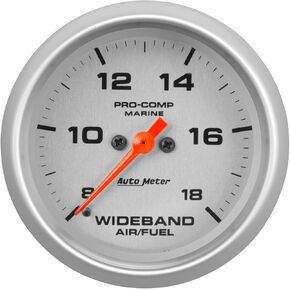 Auto Meter 200870-33 Gauge, Air/Fuel Ratio-Wideband, Analog, 2 5/8", 8:1-18:1, Stpr Mtr, Marine Silvr