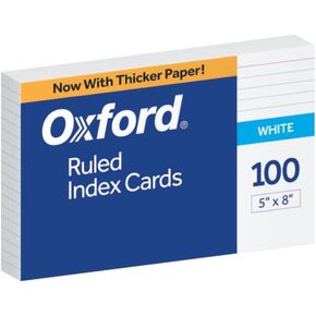 Oxford Ruled Index Cards, 5" x 8", White, 100/Pack (51) in Kuwait