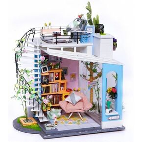 Rolife DIY Miniature House Kit Cozy Kitchen, Tiny House Kit for Adults to Build, Mini House Making Kit with Furnitures, Halloween/Christmas Decorations/Gifts for Family and Friends (Cozy Kitchen)