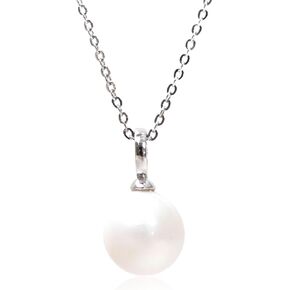 Single Pearl Pendant Necklace For Women Gold Plated Non Tarnish Chain Charm Choker Freshwater Cultured Real Pearl Drop Necklace