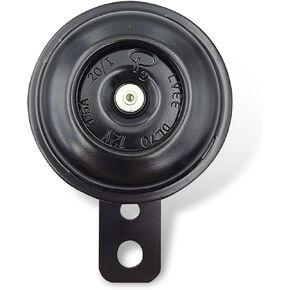 1 PC Car Snail Horn Whistle, 12V Round Loud Speaker, Waterproof Horn Replacement Kit, Vehicle Part, Universal for Most Electric Vehicles, Motorcycles, Cars (Black)