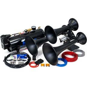 HornBlasters Rhino Air Horn Kit - 3 Trumpets - Huge Sound