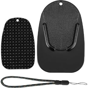 Motorcycle Kickstand Pad - Black - Support Plate Helps Park Your Motorcycle on Soft Ground Hot Pavement Grass Anti Sinking 2 pack (big+small)