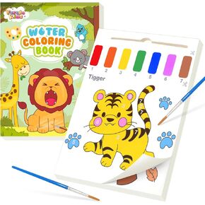 FEREDO KIDS Water Coloring Books for Toddlers - Watercolor Painting Book and Drawing Art Paper for Kids Mess Free Craft Supplies Toy for Kids Age 3 4 5 6 Thanksgiving Christmas Birthday Gift (Animal)