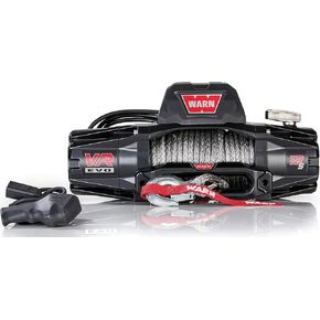 WARN 103255 VR EVO 12-S Electric 12V DC Winch with Synthetic Rope: 3/8" Diameter x 90' Length, 6 Ton (12,000 lb) Pulling Capacity , Black
