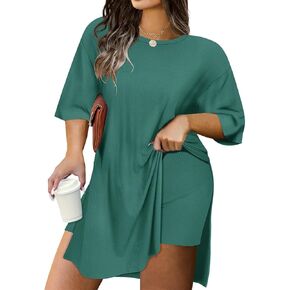 RITERA Plus Size 2 Piece Sets For Womens Summer Outfits Short Sleeve Tunic Tops Bodycon Shorts Sweatsuit XL-5XL