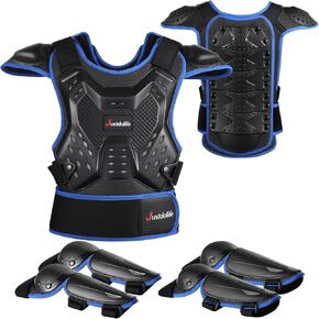 JUSTDOLIFE Dirt Bike Gear for Kids , 5 PCS Kids Dirt Bike Gear Motorcycle Armor Suit Youth Motocross Protective Gear for Boys Girls Chest Protector with Elbow Knee Pads for Biking
