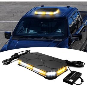 Wsays 16" 42 LED Roof Top Beacon Emergency Strobe Hazard Warning Flashing Amber/White With Digital Display Controller Light Bar Compatible with All Model of Off-Road, Trucks, SUVs, Pickup, Vehicles