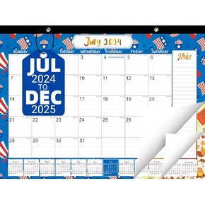 Desk Calendar 2025-2026 - Large 18-Month Desk/Wall Calendar, Jan 2025 - June 2026, 17" x 11.5", Thick Paper, Large Ruled Blocks, Monthly Calendar 2025 for Easy Organizing
