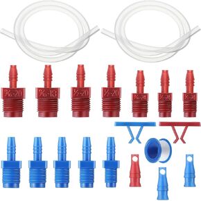 Enhon Master Cylinder Bleeder Kit Replacement for 13911, 22 In Clear Hose, Clip, SAE and Metric Fittings Universal Fit, Complete Brake Bleeder Kit with PTFE Tape