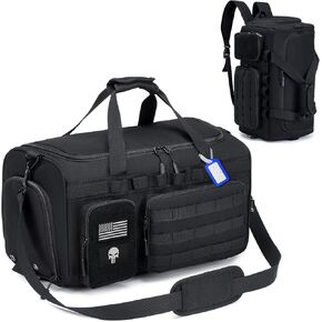 Duffle Bag for Travel Large Duffle Backpack Deployment Bag with Backpack Straps 3 In 1 Tactical Military Backpack with Shoe Compartment Football Weekender Gym Bag for Overnight Traveling Sport