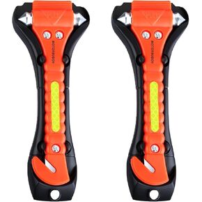 2-Pack Car Safety Hammer Seatbelt Cutter,Auto Emengency Escape Tool with Windows Glass Breaker, Escape Tool for Car Accidents,Grow in The Dark