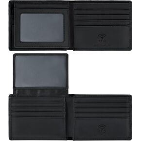 Travelambo Genuine Leather Wallet for Men with Gift Box - Handmade Bifold Stylish - Rfid Wallet for Men with 2 ID Windows