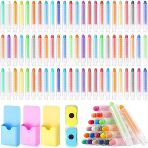Qilery 149 Pcs Dustless Chalk for Indoor Chalkboard Back to Learning Gifts Blackboard Chalk with Holder Washable Chalks Magnetic Holder for Drawing Writing Board Supplies(Multicolor)