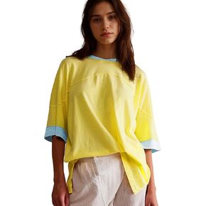 Songling Womens 3/4 Length Sleeve Casual Loose Fit Summer Tee Shirt Basics Cotton t Shirts Trendy Tops