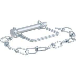 CURT 28000 Trailer Coupler Pin with 12-Inch Chain, 3/8-Inch Diameter x 2-3/4-Inch Long, Clear ZINC