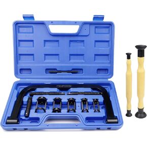 Valve Spring Compressor, 10Pcs Valve Spring Removal Tool and 2Pcs Valve Lappers, Small Engine Valve Spring Compressor for Motorcycle, ATV, Car