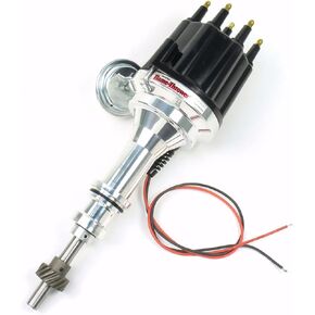 Pertronix D131710 Flame-Thrower Plug and Play Vacuum Advance Black Male Cap Billet Electronic Distributor with Ignitor II Technology for Ford 351W