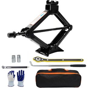 Car Jack Kit 2 Ton Scissor Jack for Car Heavy Duty Car Emergency Kit with Lug Wrench Tire Changing Kit (4400 lbs)
