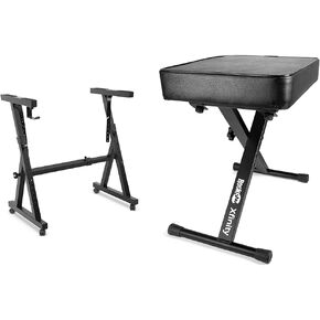 Pyle Port Universal Electronic Black عالي التحمل على شكل حرف Z حامل لوحة المفاتيح حامل بيانو محمول مع ارتفاع وعرض قابل للتعديل، عجلات قفل PKST48 in Kuwait