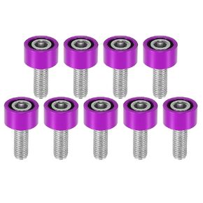 X AUTOHAUX 9 Pcs M8x1.25 Exhaust Header Manifold Cup Washers Bolts Engine Racing Exhaust Header Cup Bolts Purple for Honda Civic for Acura