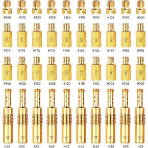 40 Pcs Carburetor Main Jet Slow Pilot Jet Kit - Fit for PWK Keihin OKO CVK Crab, Includes 30Pcs Main Jets and 10Pcs Slow Pilot Jet - Replace SCL-2018090002-ZH-T-01/02 SCL-2018090001/03-ZH-T-0101