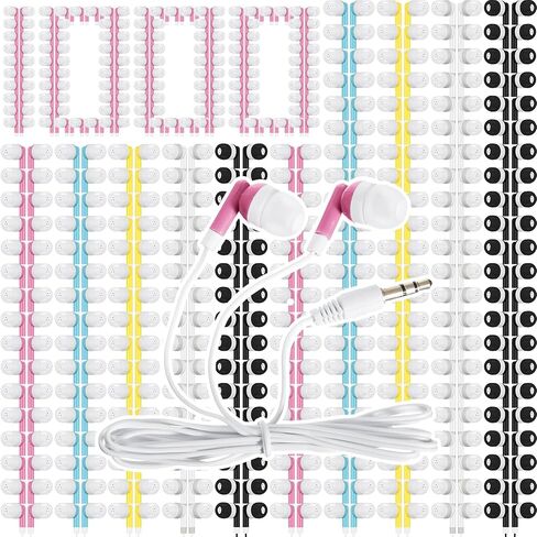 300 Packs Bulk Earbuds Headphones Earphones Kids in Ear Earbuds Colorful Classroom Headphones Bulk Wired Ear Buds Earphones Bulk for Smartphones Laptop Classroom School Library Kids Adults Supplies in Kuwait
