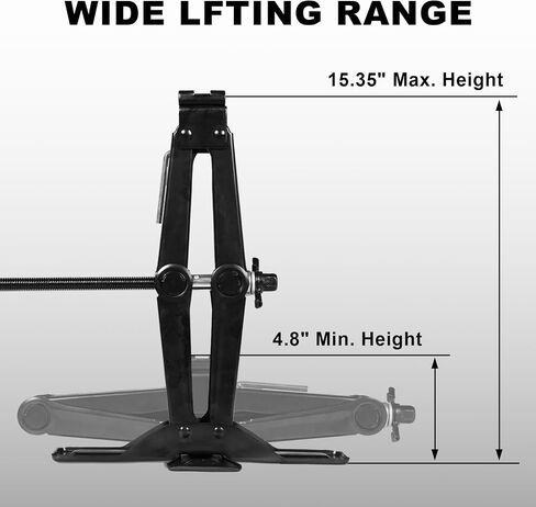 BIG RED AST10202SR Torin Wide Base Cross Car Scissor Jack: Steel Portable Quick Lift Tire Jacks Include Ratchet Wrench for Car, Truck, Sedans and MPV, 1.5 Ton (3,000 lbs) Capacity, Black in Saudi Arabia